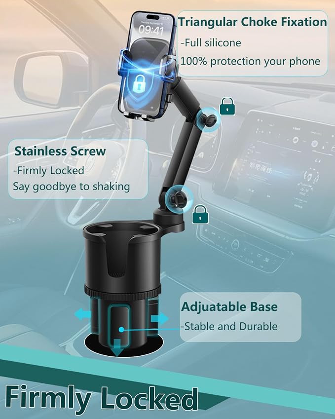 Soporte para teléfono de auto con base ajustable 2 en 1 miniatura 9