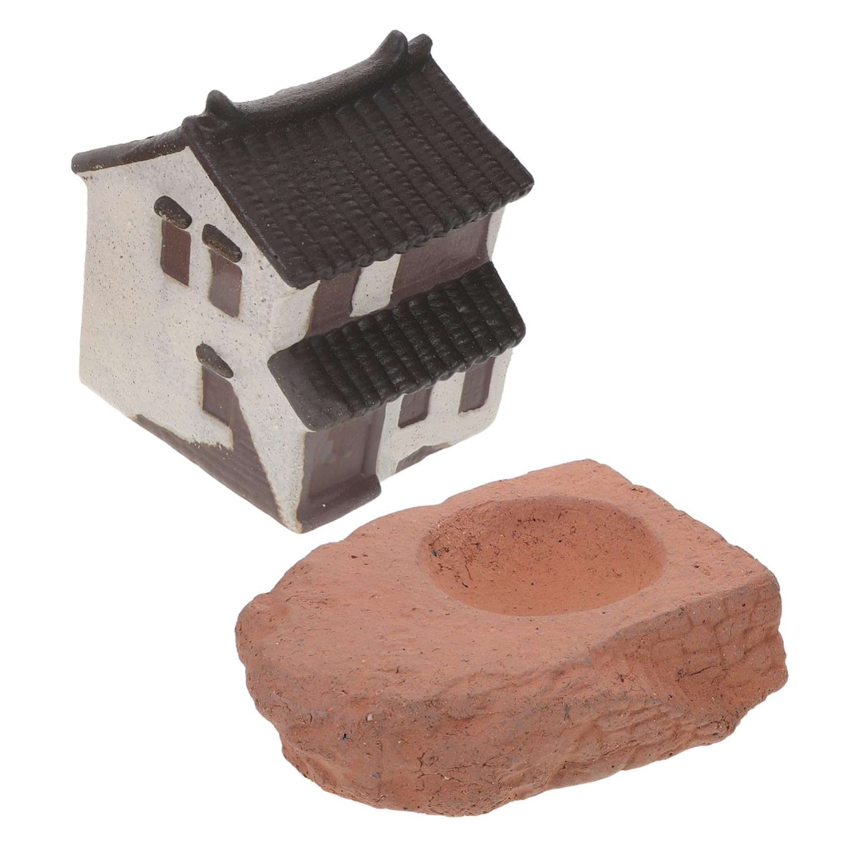 ibasenice Chiński Model Architektoniczny Miniaturowego Domku Miniaturowa Chatka Wiejska Figurka Miniaturowych Figurek Ogrodowych Domek Dla Wróżek Do Ogrodu Pawilon Akwariowy Ozdoby Do