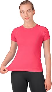 MathCat Women's Breathable Short Sleeve Workout Shirt - Yoga Gym Athletic Top, Moisture-Wicking & Stretchy