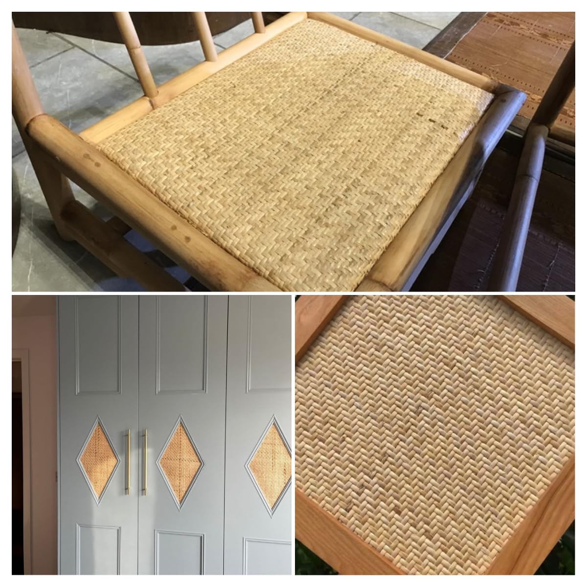 Rattan Geflecht Meterware 70 x 300cm Natürliches Wiener Geflecht für Möbel DIY