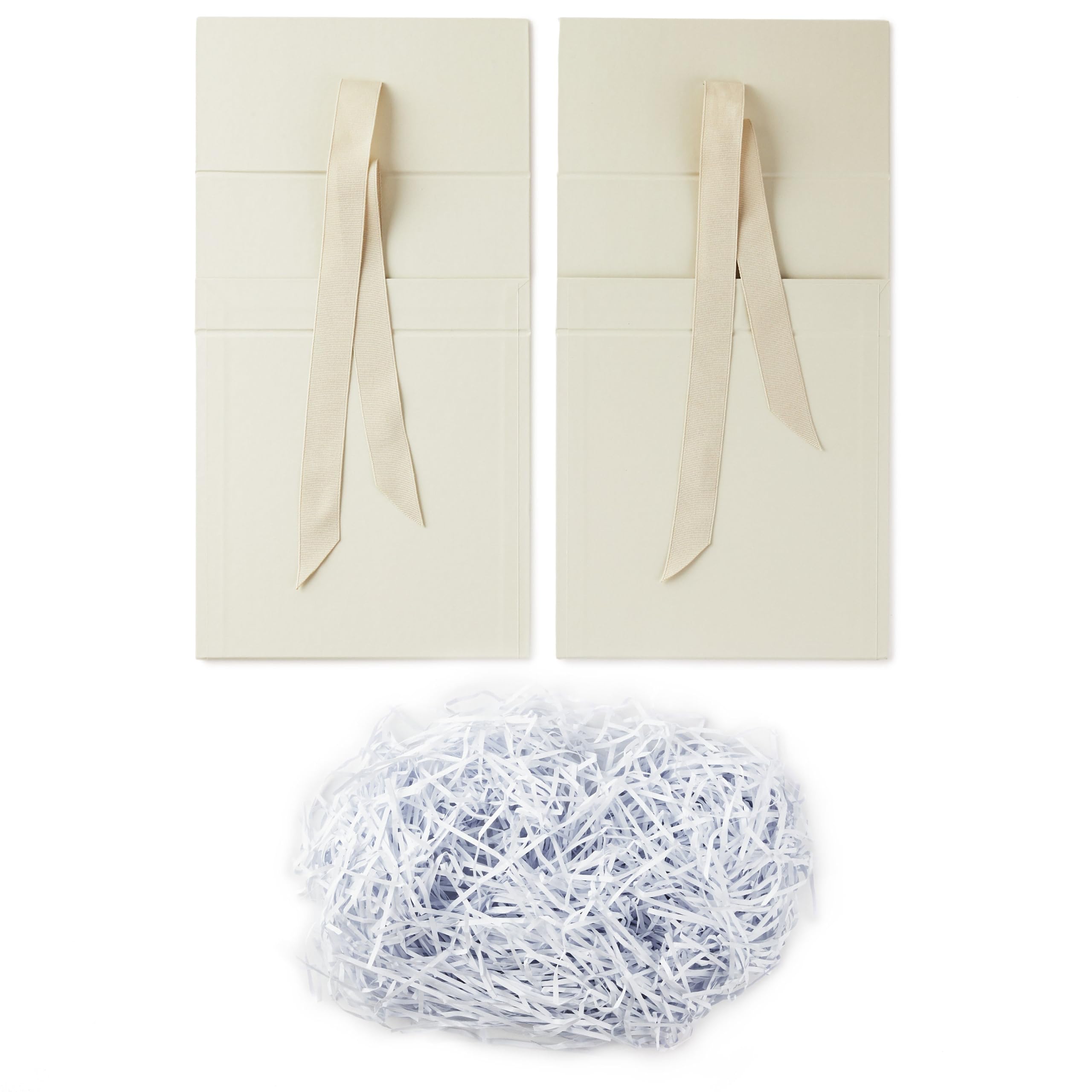 Hallmark Faltbare Geschenkbox Bundle (2 passende Boxen mit Band: perlweiß) für Hochzeiten, Brautjungferngeschenke, Brautpartys, Abschlussfeiern