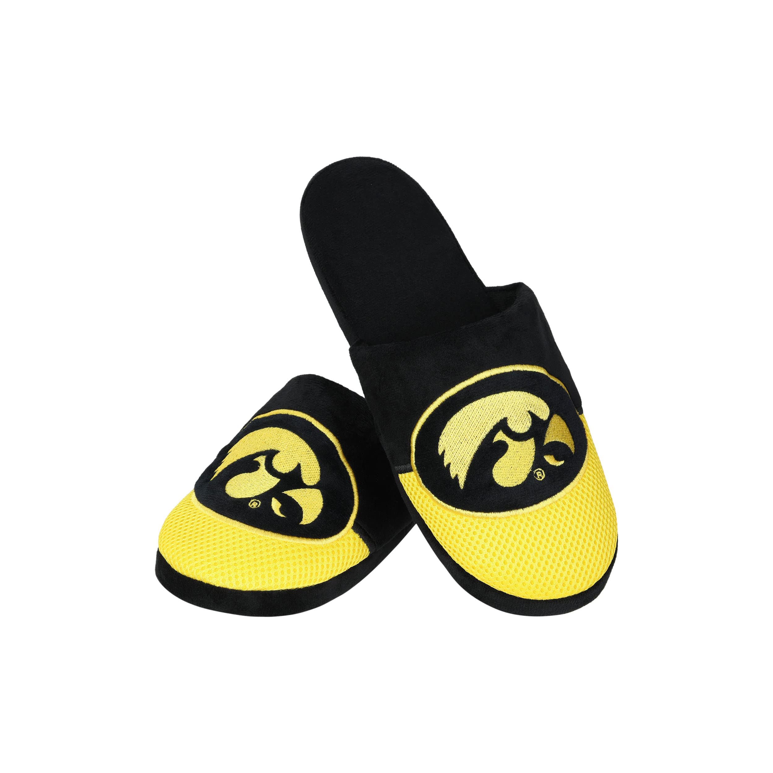 FOCO Iowa Hawkeyes NCAA Mens Team Logo Staycation Slippers - XL