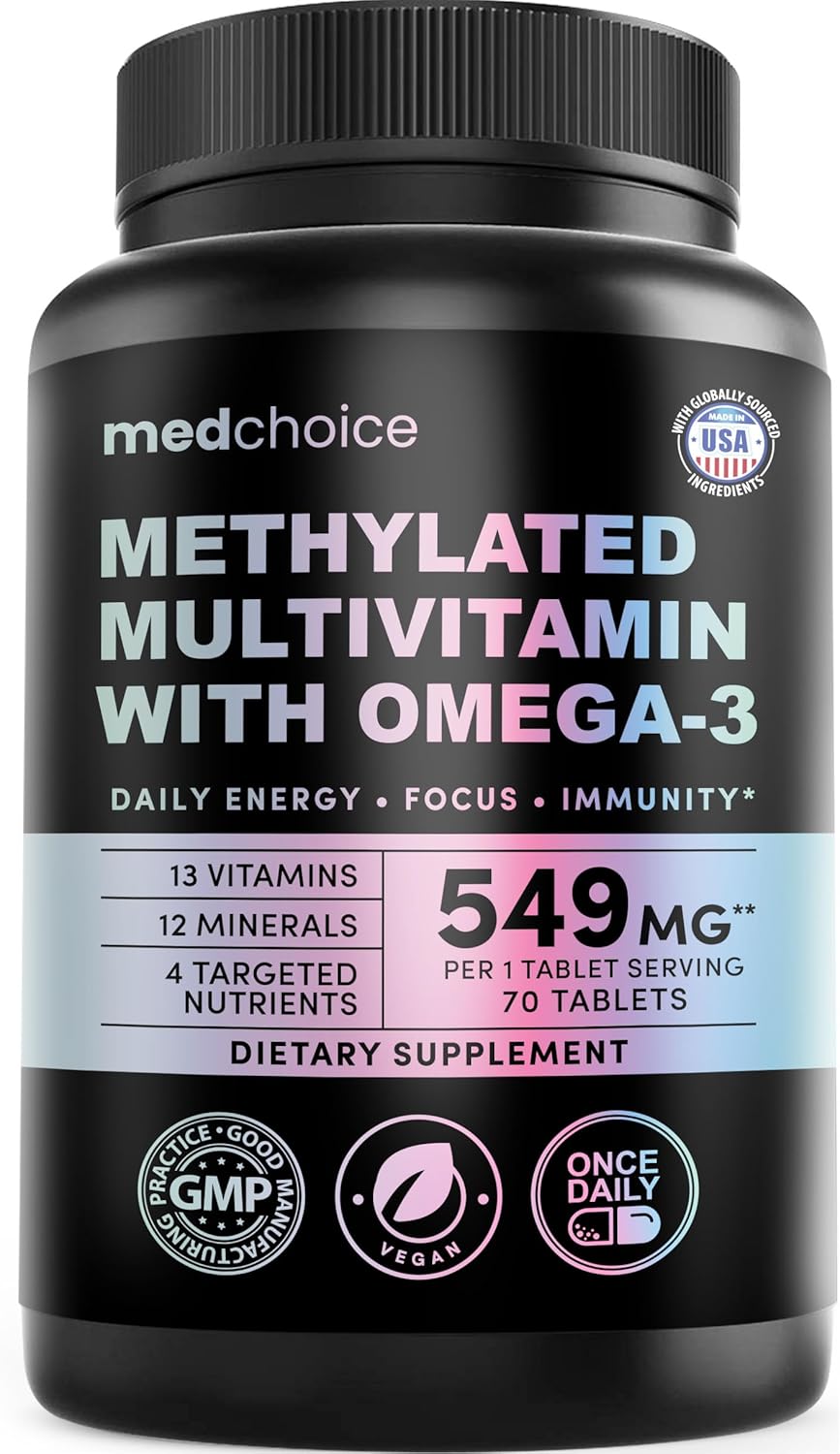 29-in-1 Methylated Multivitamin for Men & Women With Omega 3, Active B12, 5-MTHF Folate, Plus Vitamins & Minerals ⎯ Energy, Clarity, & Wellness Support Multivitamin for Men & Women, 70 Tablets