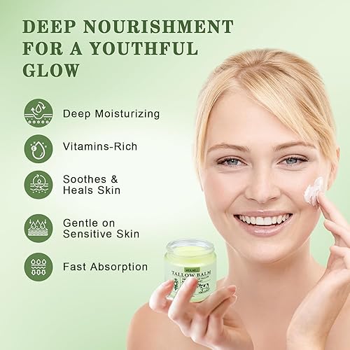 Miniatura 4 de Sarga de ternera y bálsamo de miel para la piel, hidratante totalmente natural que hidrata y nutre la piel, mezcla de sargo de carne alimentada con