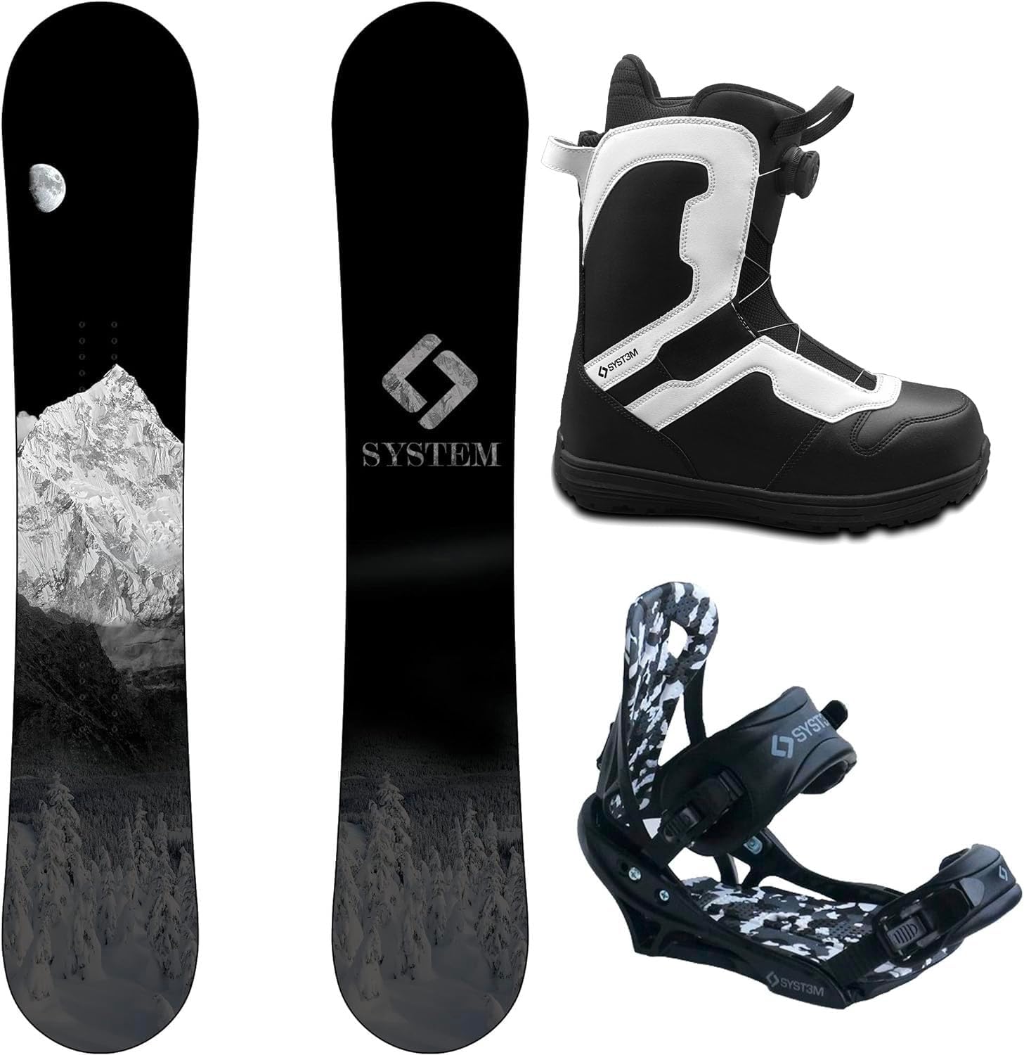 System MTN and Pro Twist Boots Complete Men's Snowboard Package