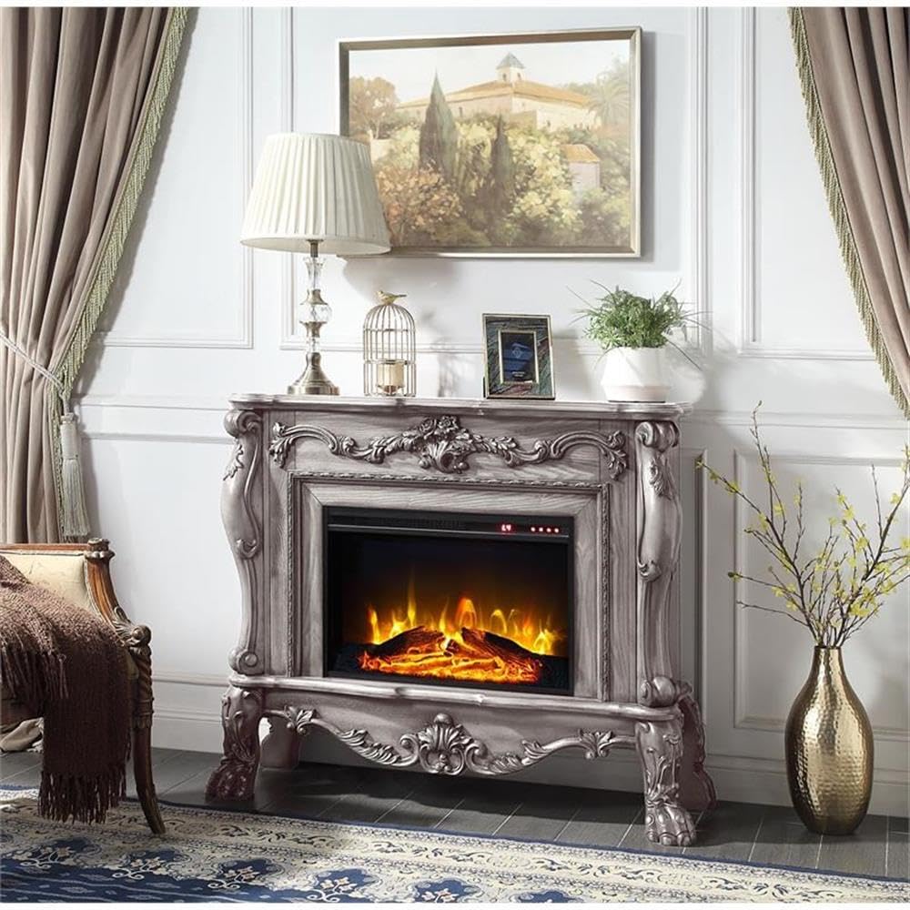 Amazon.com: ACME Dresden Floral Molding Wooden Frame Fireplace in