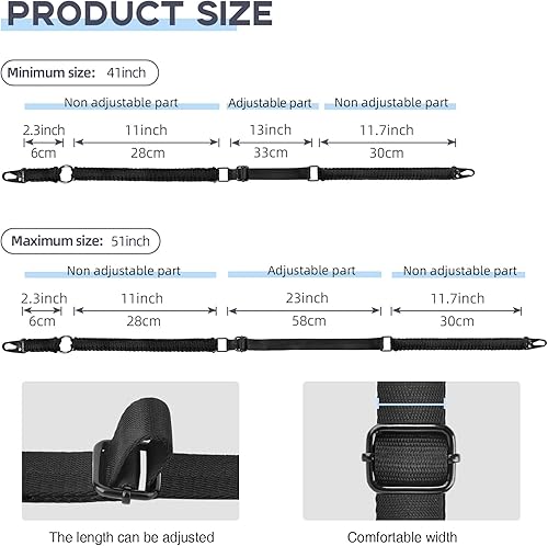 Miniatura 2 de EZshoot Eslingas de dos puntos 550 Paracord Correa ajustable con gancho de metal y giratorios sólidos para exteriores