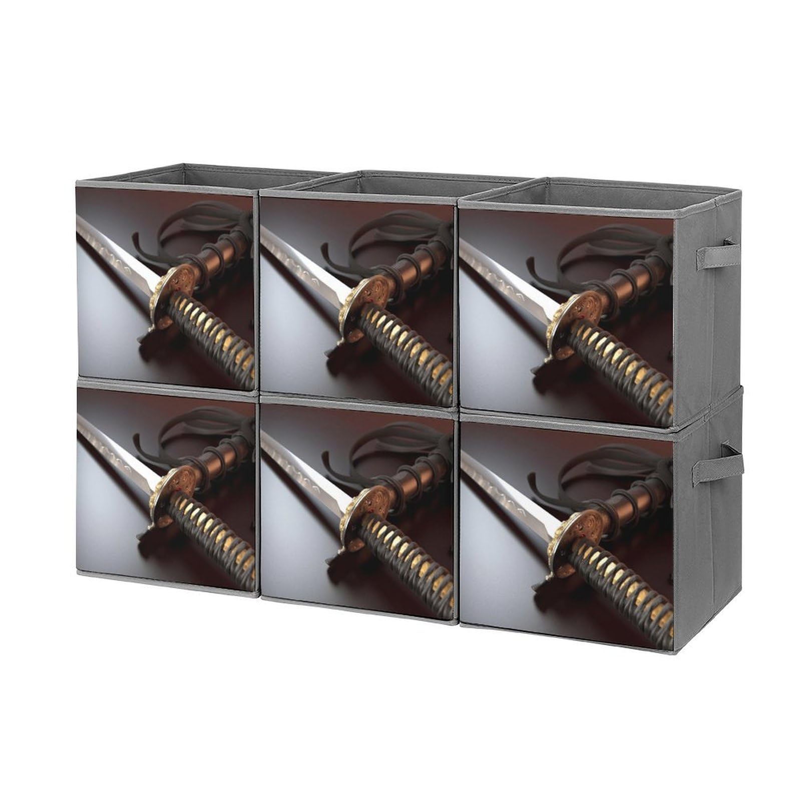 Bac de rangement pliable lot de 6 boîtes de 27,9 cm avec poignées pour vêtements