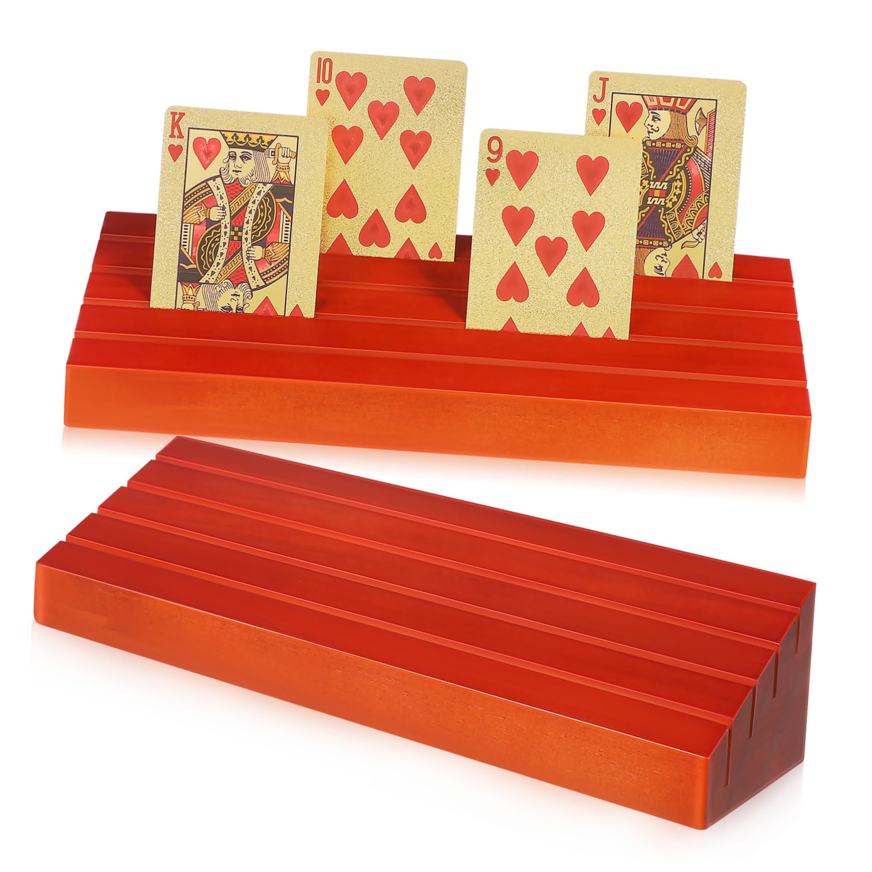 VICASKY Soporte para tarjetas de mesa de madera, elegante y funcional, con grandes cartas de juego para la noche de juegos