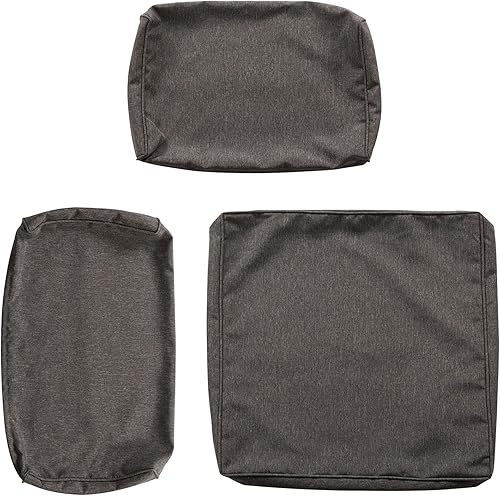 Miniatura 7 de KINTNESS Fundas de cojín de repuesto para sofá modular de ratán de 7 piezas, 14 fundas impermeables para cojines de patio con cremallera (gris