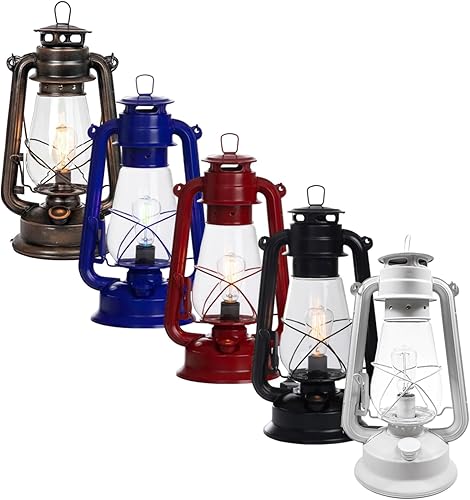 Miniatura 8 de Lámpara de mesa eléctrica regulable con atenuador de cable de línea y bombilla estilo Edison vintage, acabado rústico óxido