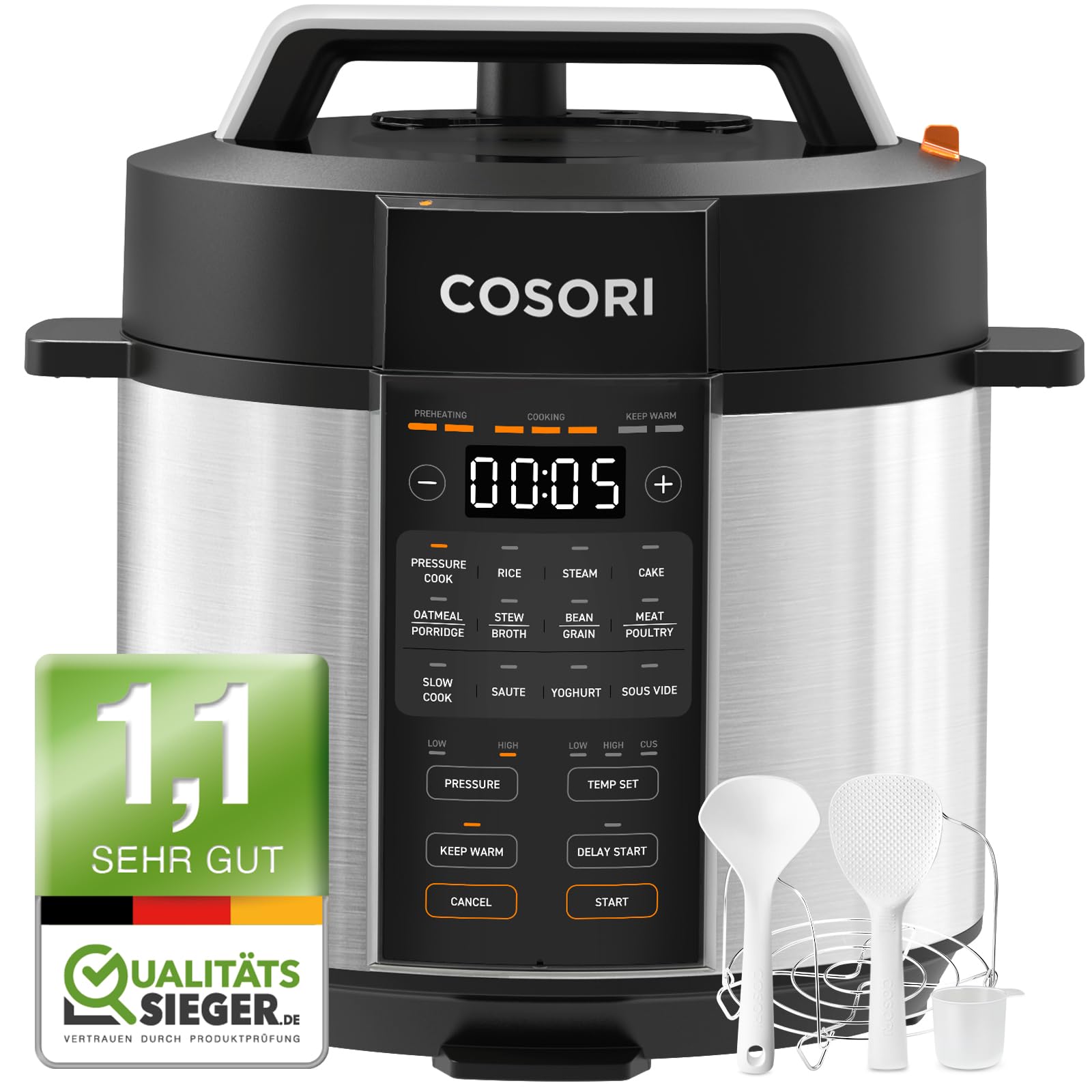 Cosori Szybkowar, Czarny, 5.7 l