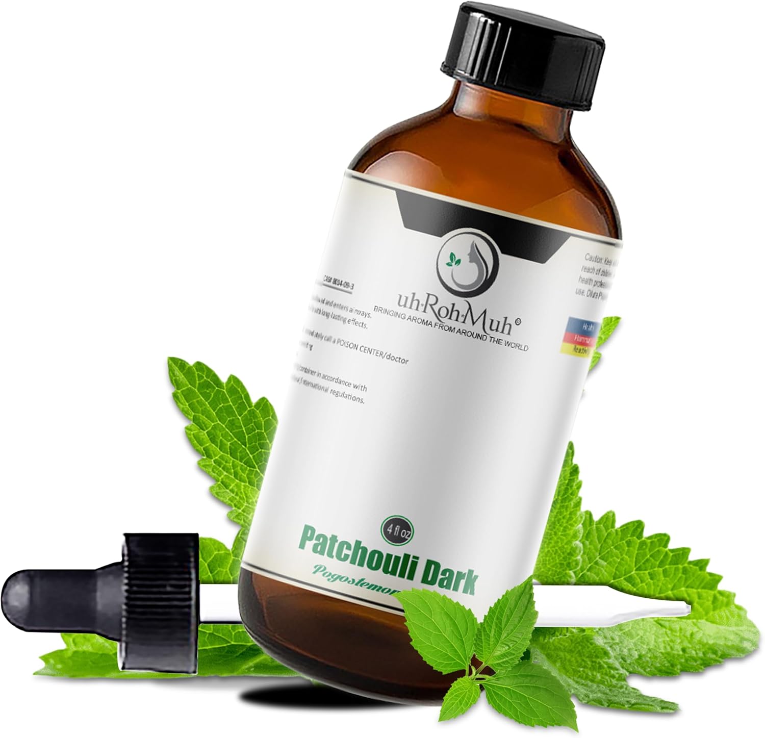 uh*Roh*Muh Premium 4 oz Dark Patchouli Essential Oil | Home Essentials, Intense Sweet Aroma Aromatherapy Bliss | Essential Oils for Diffusers Aromatherapy | Sustainably Sourced from Indonesia