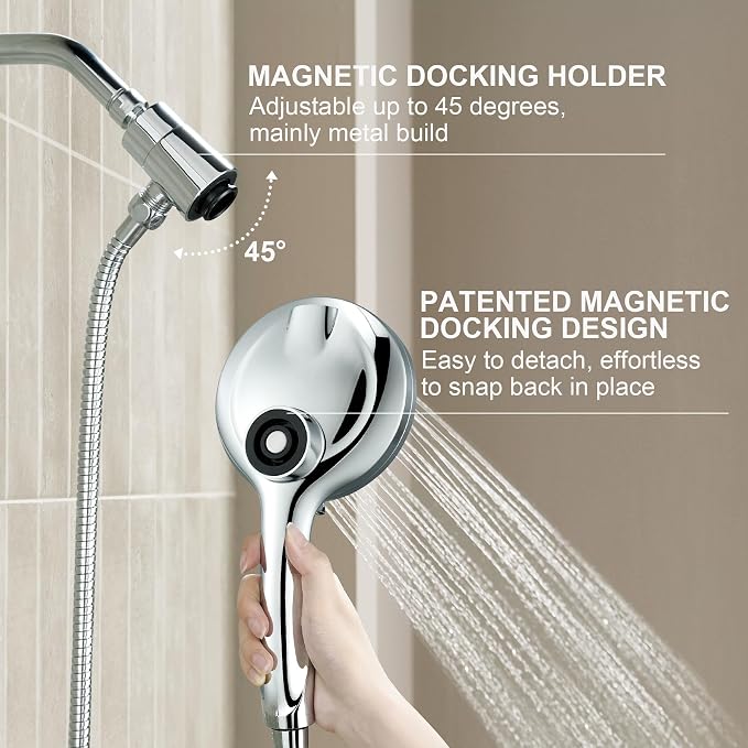 Cabezal de Ducha Manual con Sistema de Acople Magnético 5 pulg miniatura 5