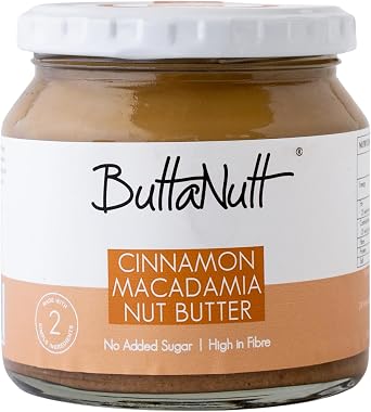 ButtaNutt Cinnamon Macadamia Nut Butter - 250g | Sweet & Spiced Taste | No Palm Oil | No Added Sugars or Stabilisers | Vegan & Keto Friendly | Peanut Butter Alternative | Sustained Energy