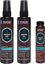 HASK ARGAN Repairing Shine Hair Oil for All Hair Types, Vegan, Color Safe, Gluten-free, Sulfate-free, Paraben-free - Pack of 3