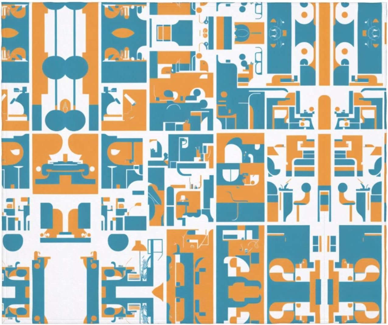 Middle Ages Pattern Blanket Super Soft Flannel Throw Blanket 60x50 Inch for Living Room Couch Bedroom