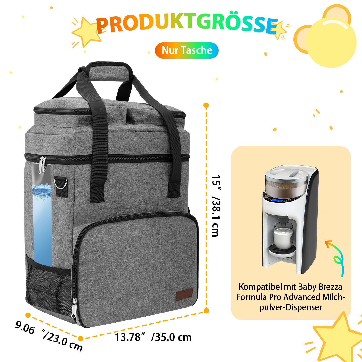 Torba do przenoszenia, kompatybilna z Baby Brezza Formula Pro Advanced, organizer podróżny do Formula Maker z paskiem na ramię i przegródkami do przechowywania butelek i akcesoriów dla niemowląt