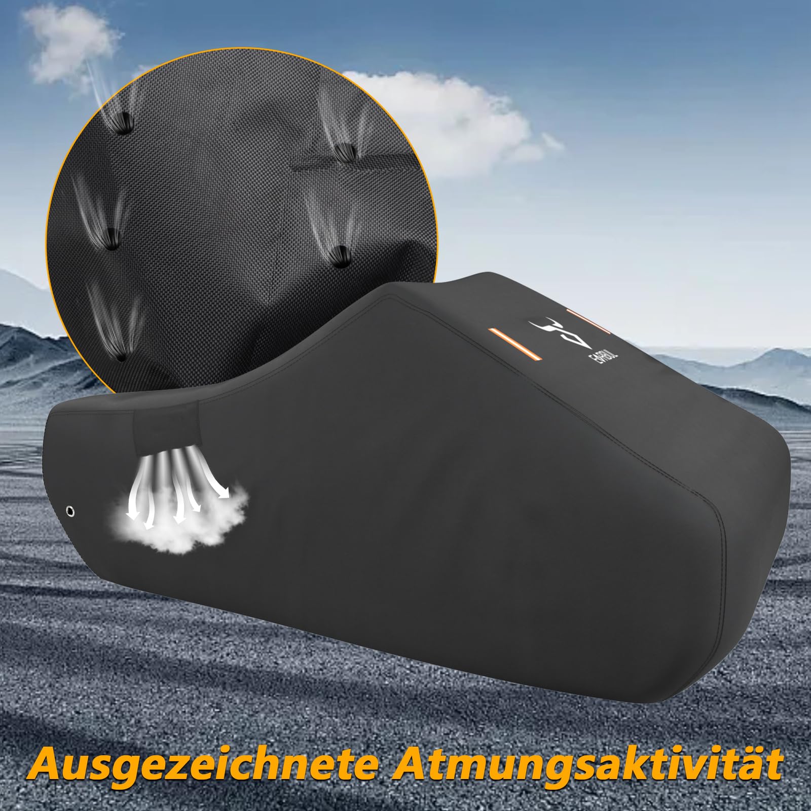 EVRBUL Abdeckung für Dreiradfahrzeuge Staub- und wasserdichte Vollabdeckung, kompatibel mit Can-Am Ryker 600, Ryker 900, Ryker Sport und Ryker Rally Edition. Passt bis 260 cm Länge.