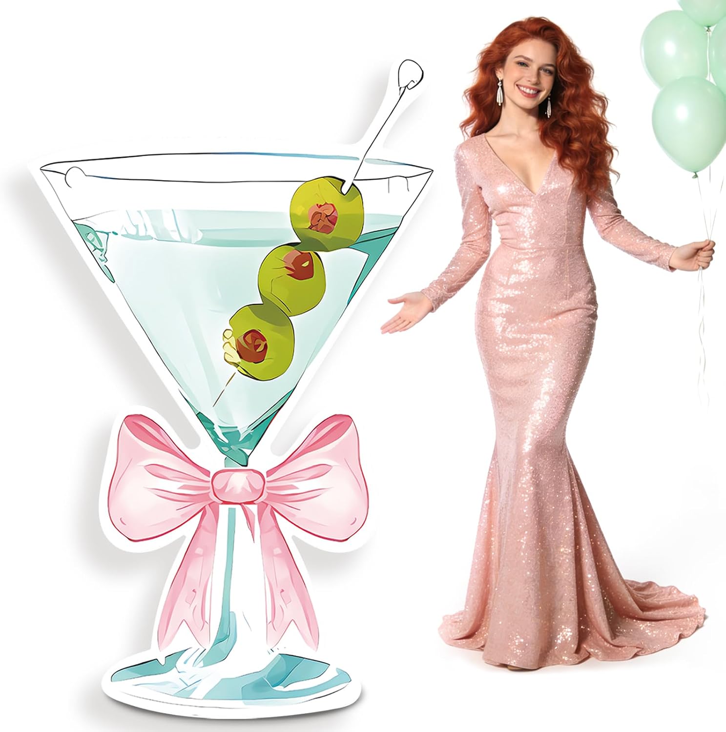 Martini Party Decorations, 30 x 47 Inch A Tini Bit Older Cutout | Martini birthday decorations with a reusable cardboard photo prop for bachelorette parties, bridal showers and 21st birthdays