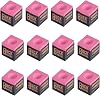 12 Cubes Cue Chalk, Professional Snooker Chalk for Enhanced Grip and Accurate Shots, Pink Pool Chalk for Tournaments and Home Games, Durable Billiard Accessory for Players and Enthusiasts