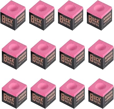 12 Cubes Cue Chalk, Professional Snooker Chalk for Enhanced Grip and Accurate Shots, Pink Pool Chalk for Tournaments and Home Games, Durable Billiard Accessory for Players and Enthusiasts