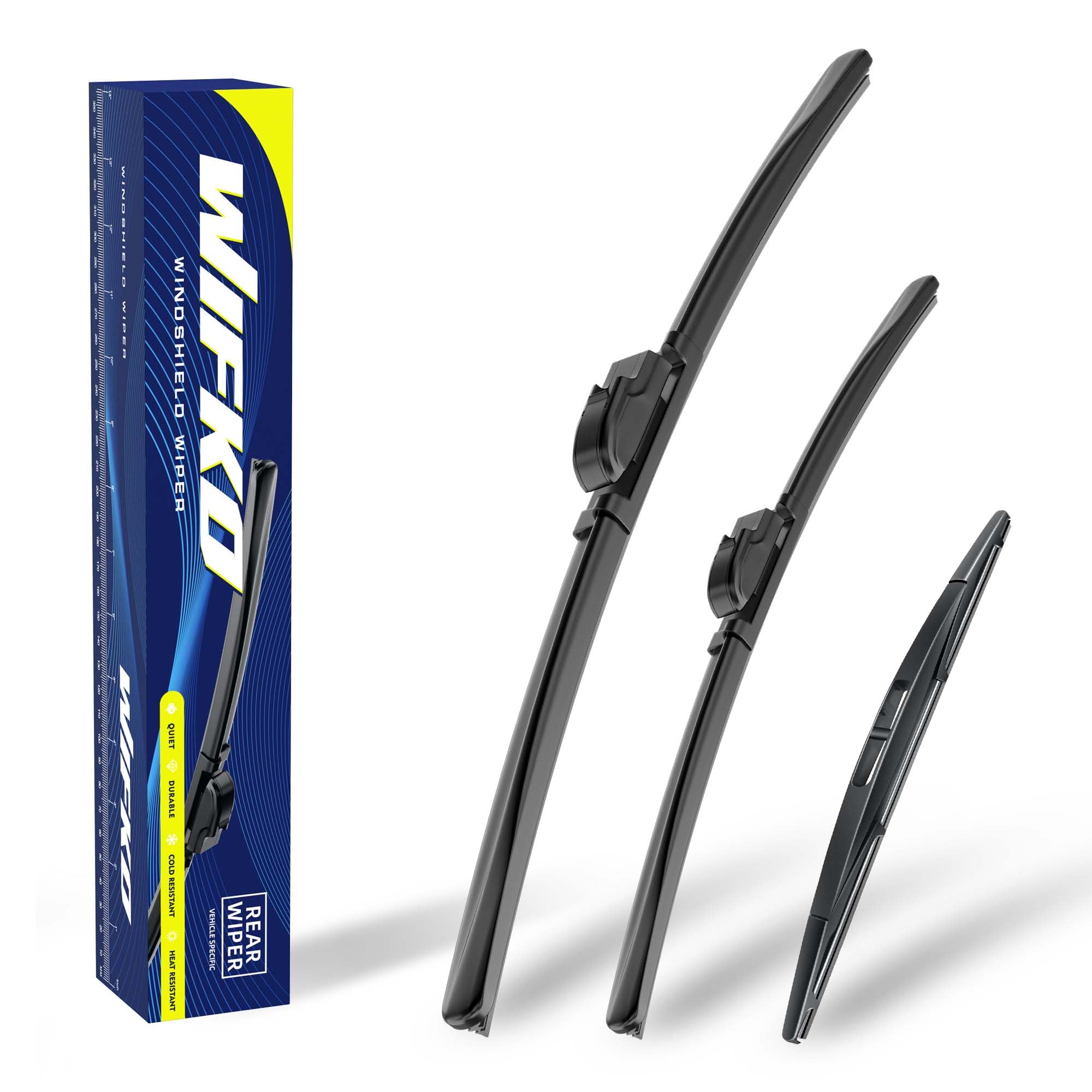 Wifko Scheibenwischer Kompatibel für Honda pilot I 2003-2008, Wischerblätter Vorne + Hinten, Set Frontscheibenwischer und Heckscheibenwischer, Set für Frontscheibe und Heckwischer