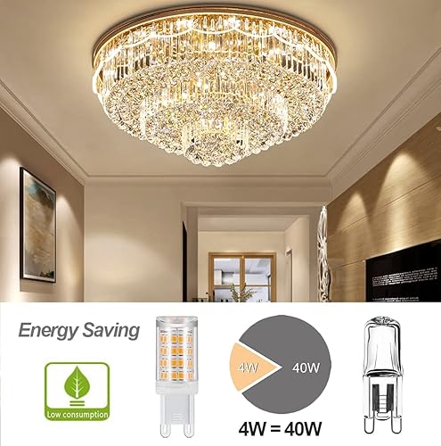 Miniatura 10 de XRZT Bombillas LED G9, color blanco, 6000 K (7 W), 60 W, 75 W, equivalentes a halógenas, T4 750 Lm AC120V G9, bombillas de araña para iluminación