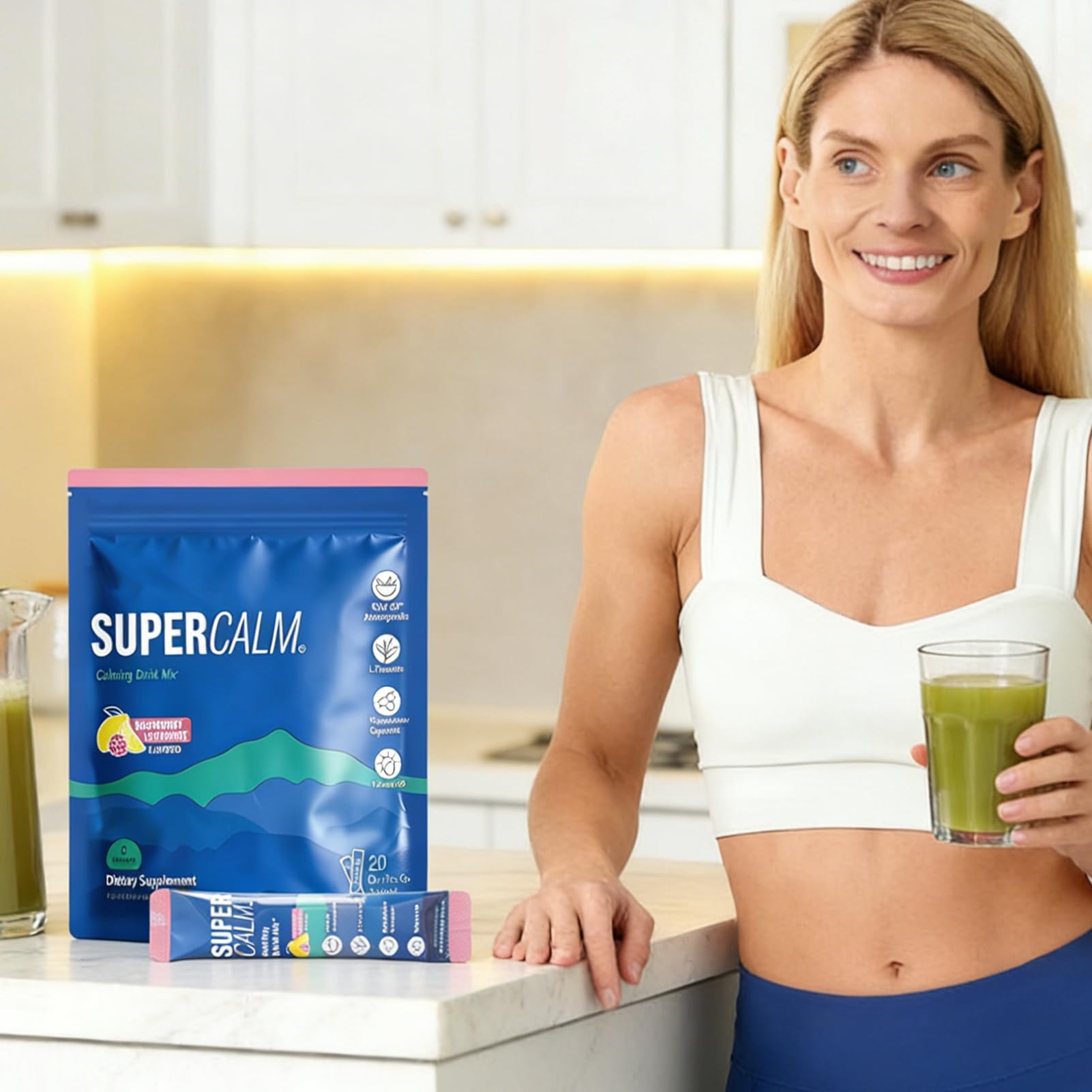 New Super Cortisol - Set di 20 Supercalm Cortisol Super Calm, favorisce il relax e la concentrazione, gusto lampone, senza zucchero, formato nomade, unisex (B)