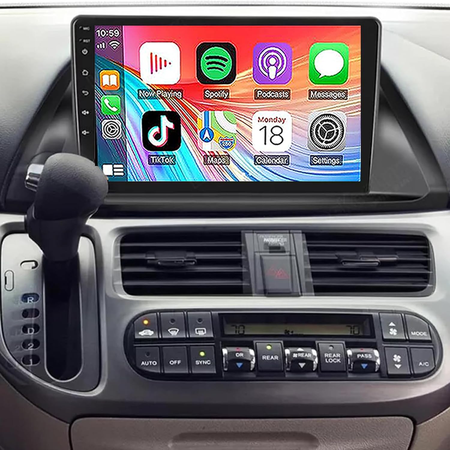 Android 14 Radio for Honda Odyssey 2005 2006 2007 2008 2009 2010 Wireless Carplay Android Auto,PHEZEN 10.1" Touch Screen Odyssey Head Unit Audio Receiver GPS Navigation Bluetooth Rear Camera-4+64G