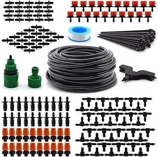 Flantor Garden Irrigation System, 1/4" Blank Distribution Tubing Watering Drip Kit/DIY Saving Water Automatic Irrigation Equipment Set for Garden Greenhouse, Flower Bed,Patio,Lawn
