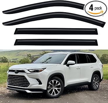 Window Visors Rain Guards for 2024 2025 2026 Toyota Grand Highlander & Lexus TX, Out-Channel Window Vent Wind Deflectors Visors Shades