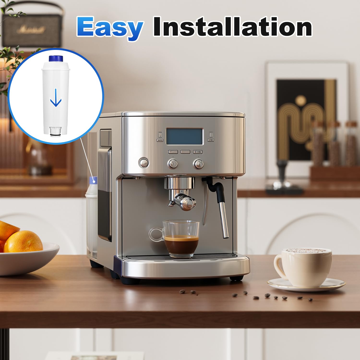 Filtr do wody dla ekspresów do kawy Delonghi DLSC002, kompatybilny z Dinamicą, Magnificą S, Elettą Explorer, ETAM Autentica EPAM i seriami ECAM
