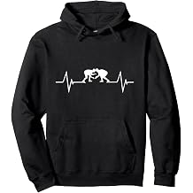 Wrestling Heartbeat Gift wresler Pullover Hoodie