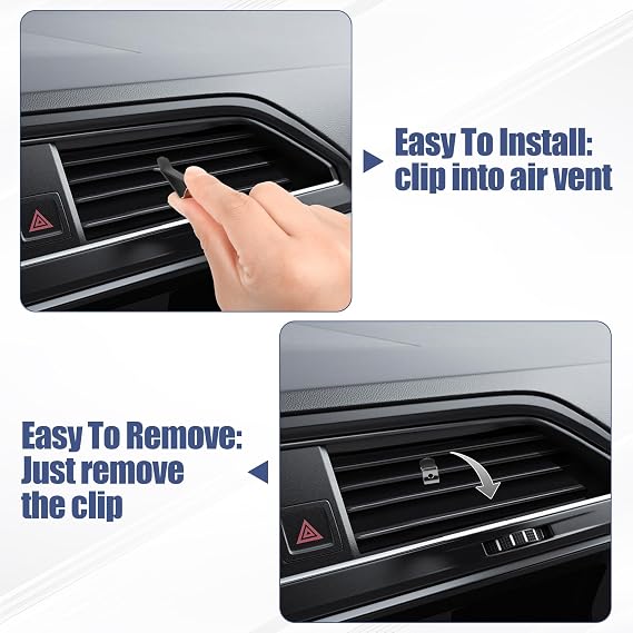 Car PU Leather Air Vent Pocket, Universal Sunglass Holder Organizer with Clip, Car Interior Storage Bag for Phone, Coin, Key, Card Case, Small Items