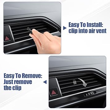 Car PU Leather Air Vent Pocket, Universal Sunglass Holder Organizer with Clip, Car Interior Storage Bag for Phone, Coin, Key, Card Case, Small Items