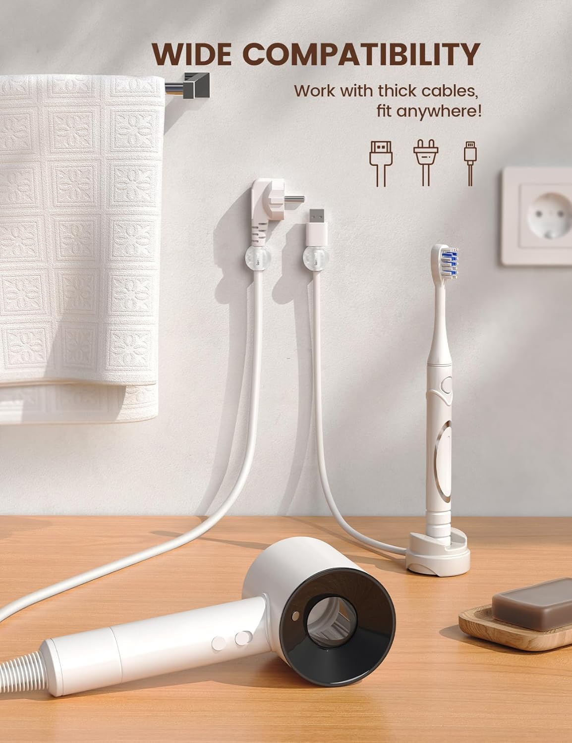 Li Clear Rotatable Cord Organizer - [1s Lo] Cable Clips Pe