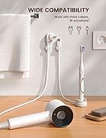 Vista 5 de Lamicall 6Pack Clear Rotatable Cord Organizer - [1s Lock] Cable Clips Phone Charger Cord Holder, Desk Cable Management, Adhesive Wire Organizer for