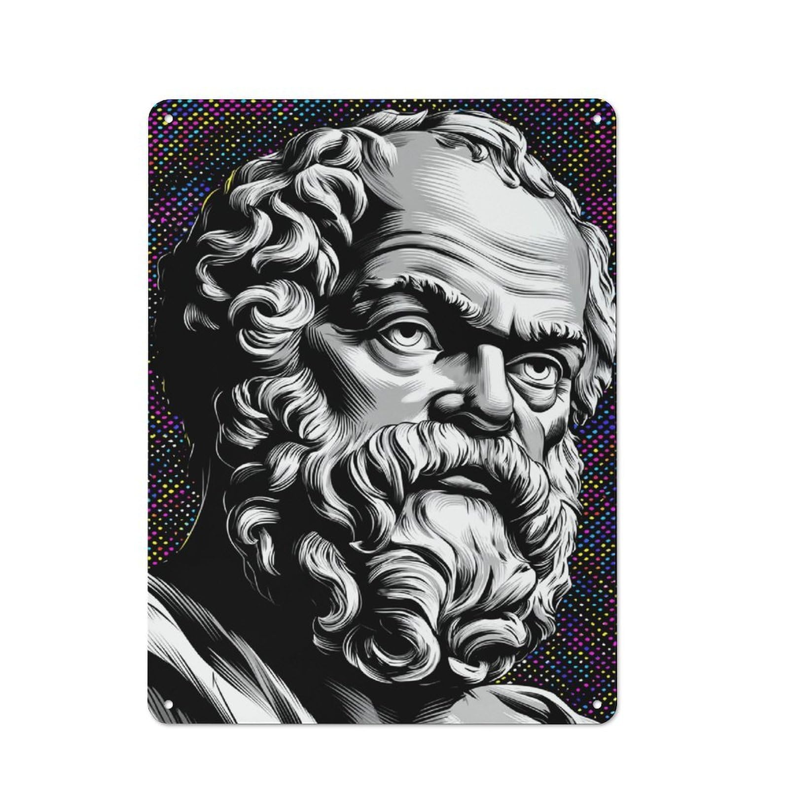 Junmoney Philosopher's Wisdom Timeless Insights -4 Retro Metal Wall Sign 40X30cm For Café Or Home Bar, For Home Bar Enthusiasts, For Retro Home Interiors