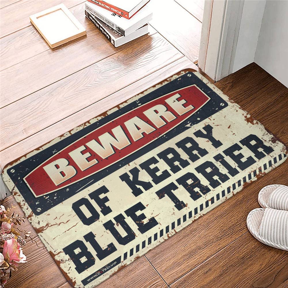 Tapis d'extérieur amusant Kerry Blue Terrier pour entrée de maison rustique
