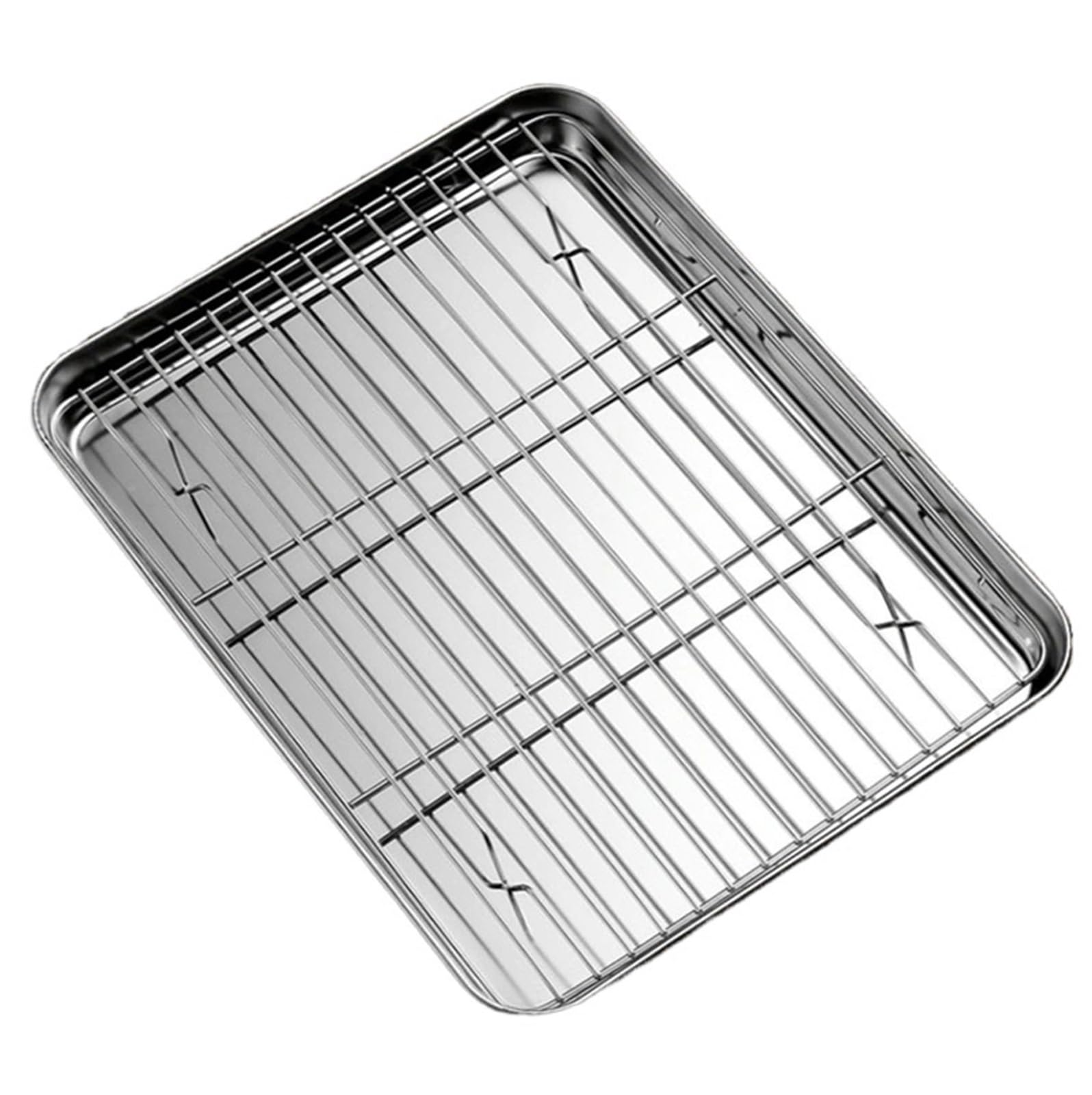 Bandeja Para Horno Bandeja for hornear pasteles de acero inoxidable 304, bandeja for barbacoa, horno, bandeja for brownie con rejilla de alambre, herramienta for cocinar y asar, 2 uds. Para Hornear(31