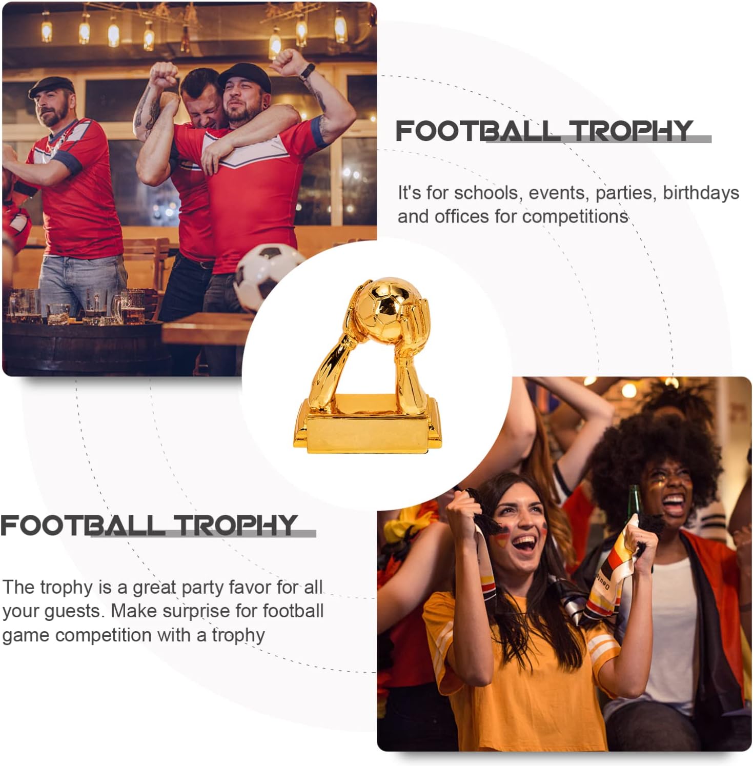 Soccer Competition Prize Resin Trophy Adornment Versatile Trophy Decor