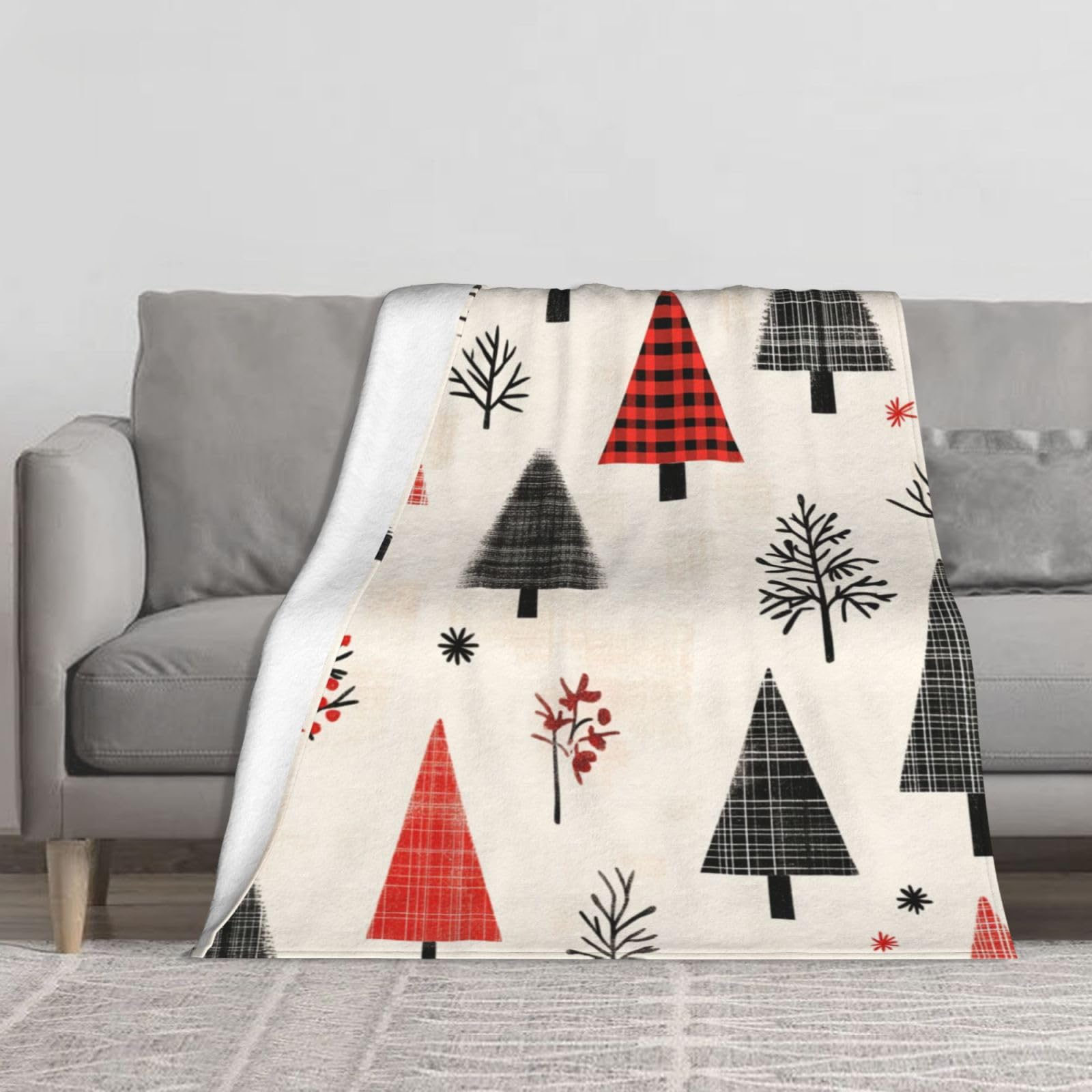 Couverture polaire toutes saisons plaid flanelle douce Noël pour lit canapé et camping