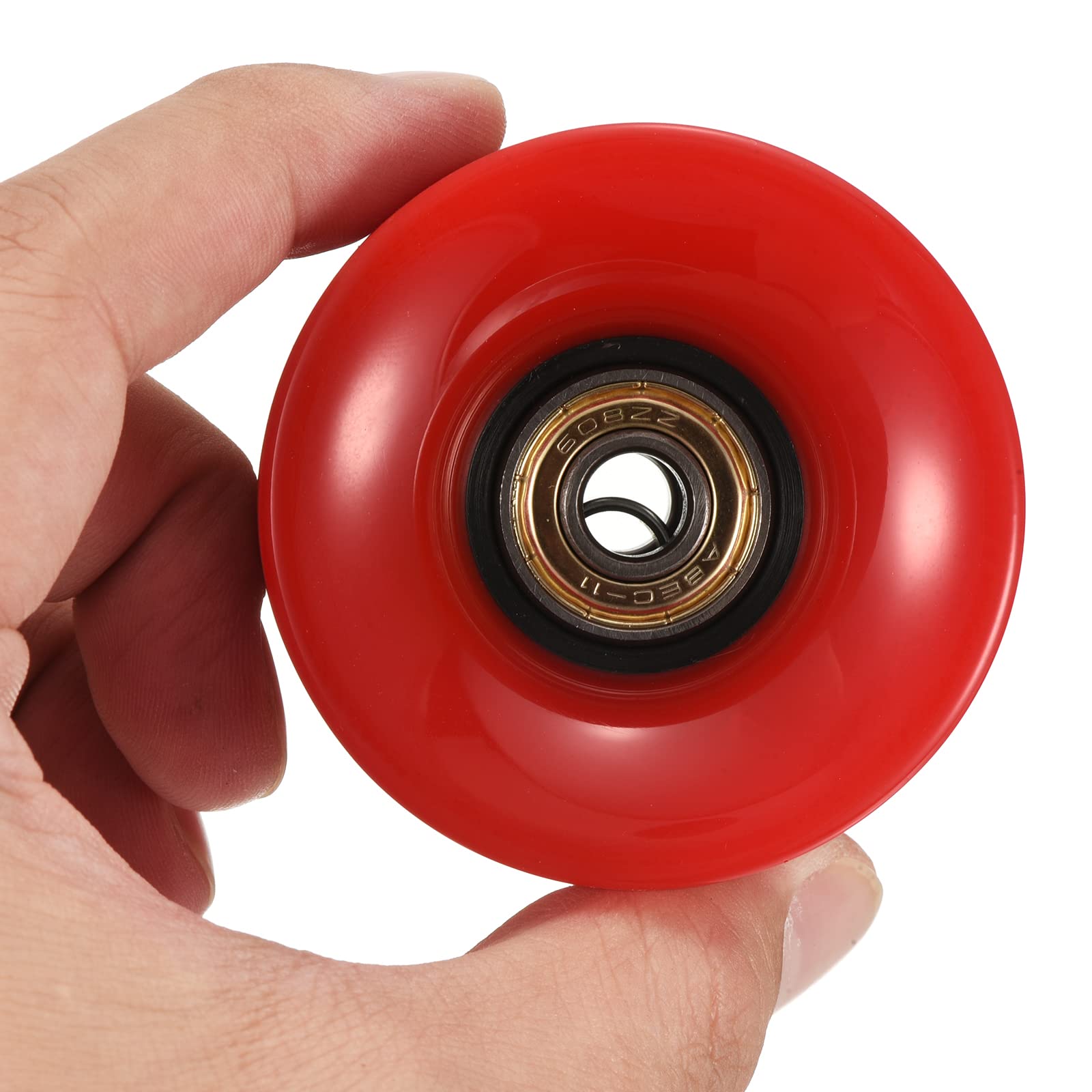 PATIKIL 60mm Longboard Ruedas con Rodamientos ABEC-11, 4 Paquetes Calle Ruedas para Patinetas Crucero Ruedas Repuesto 80A, Rojo Dorado