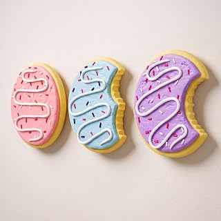 Fuutreo 3 Pcs 3D Sprinkle Sugar Cookie Wall Art 6 Inch Faux Wall Sculptures