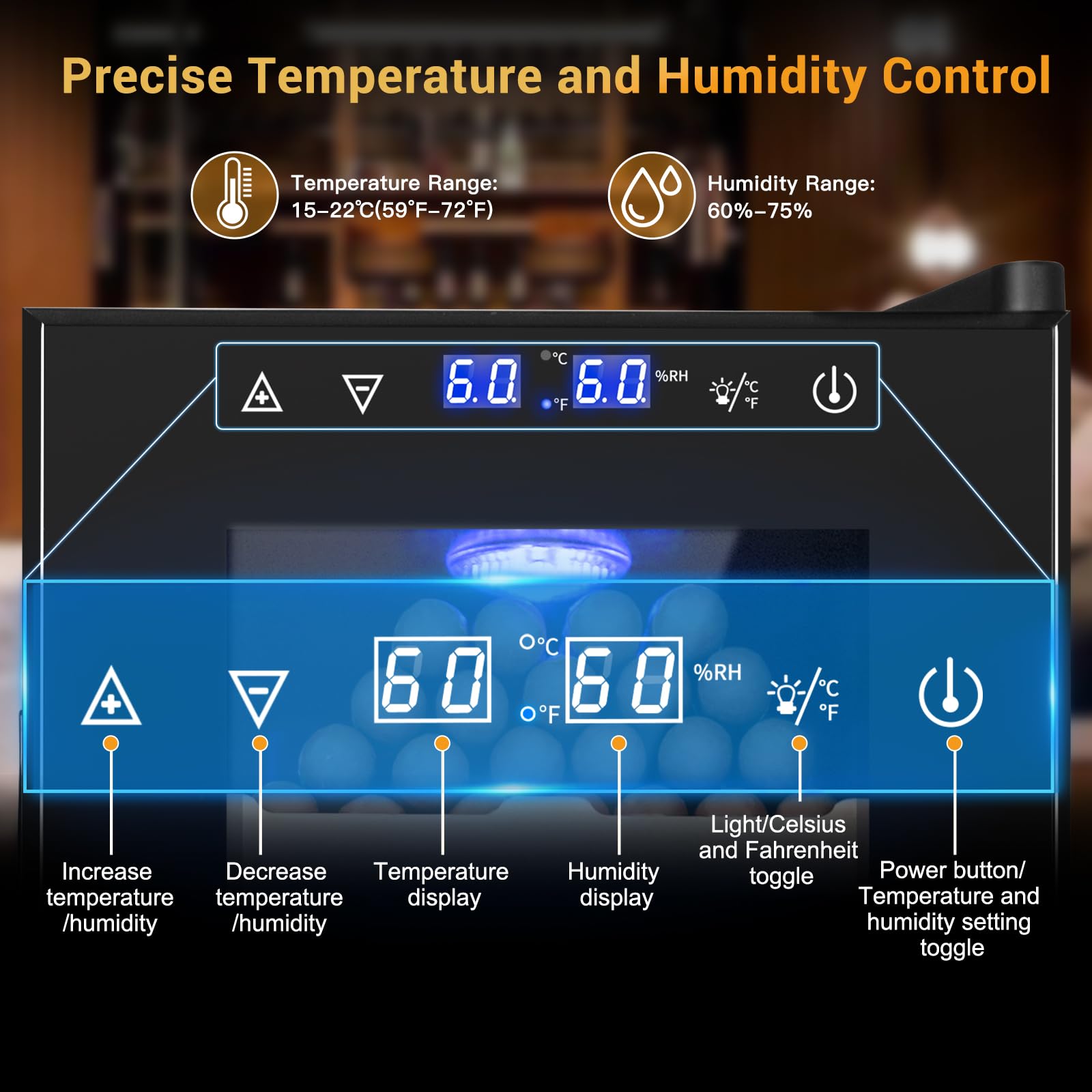 Velieta Cigar Electric Humidor, 35L 250 Counts Large Capacity Thermostatic Electric Cigar Cooler Cabinet with Digital LED Screen, Safety Lock,Smart Humidity & Temp Control, Gifts for Men on Fridge.com