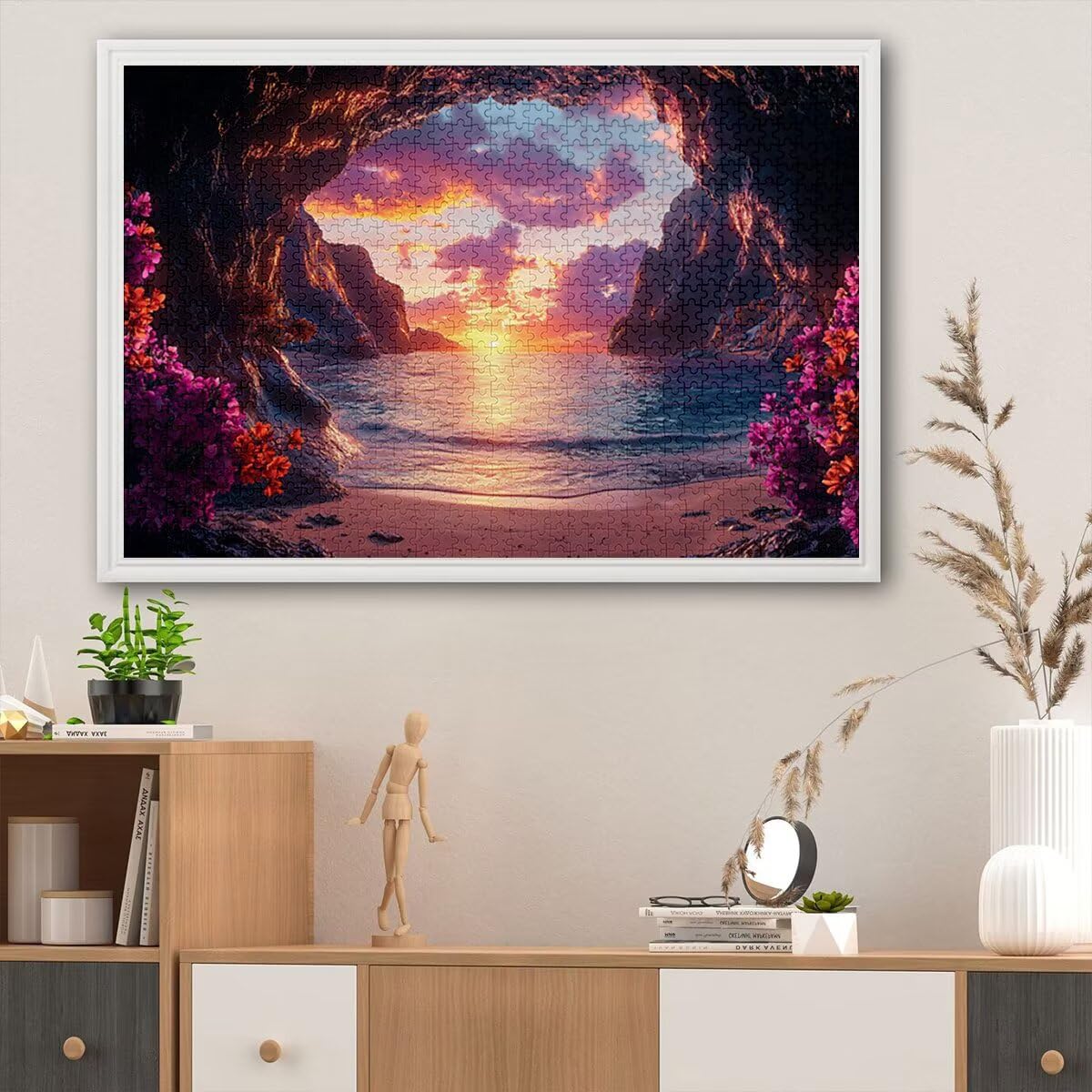 Puzzle 5000 elementów, zachód słońca, plaża, 5000 elementów, drewniane puzzle dla dorosłych, trudna łamigłówka, gra logiczna dla całej rodziny, drewniane puzzle, dekoracja salonu, prezenty, Z-8