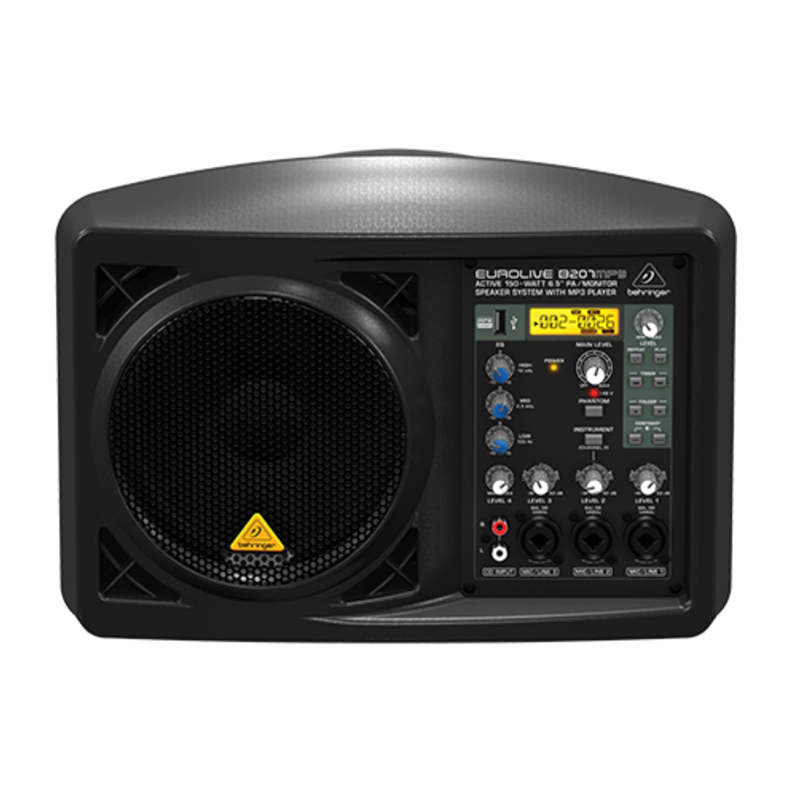 EUROLIVE B207MP3 Active 150 Watt 6.5" PA/Monitor Speaker System with MP3 Player