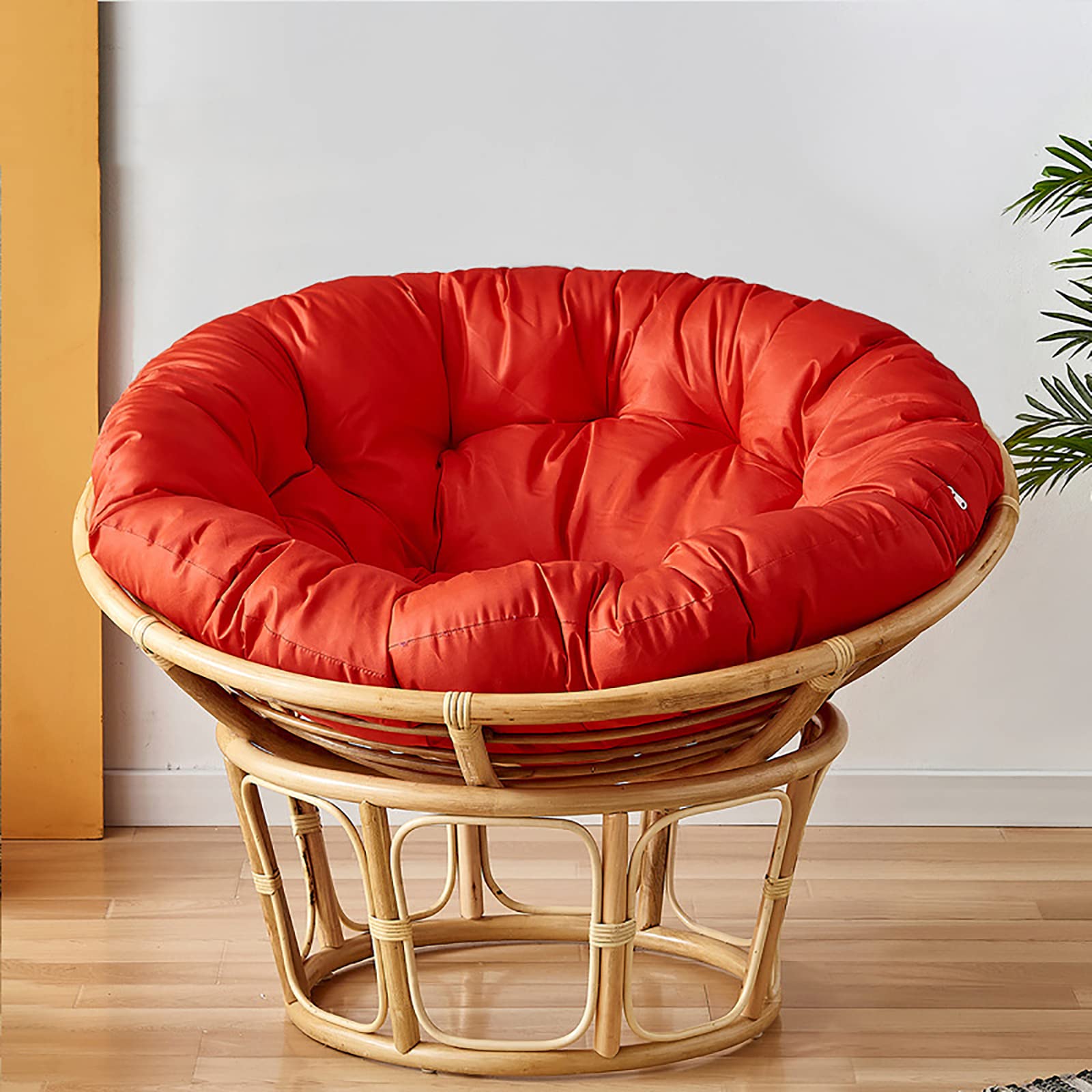 OLAMASA Thickened Overstuffed Round Papasan Chair Cushion - Leisure Seat for Hanging Egg Chair and Swing