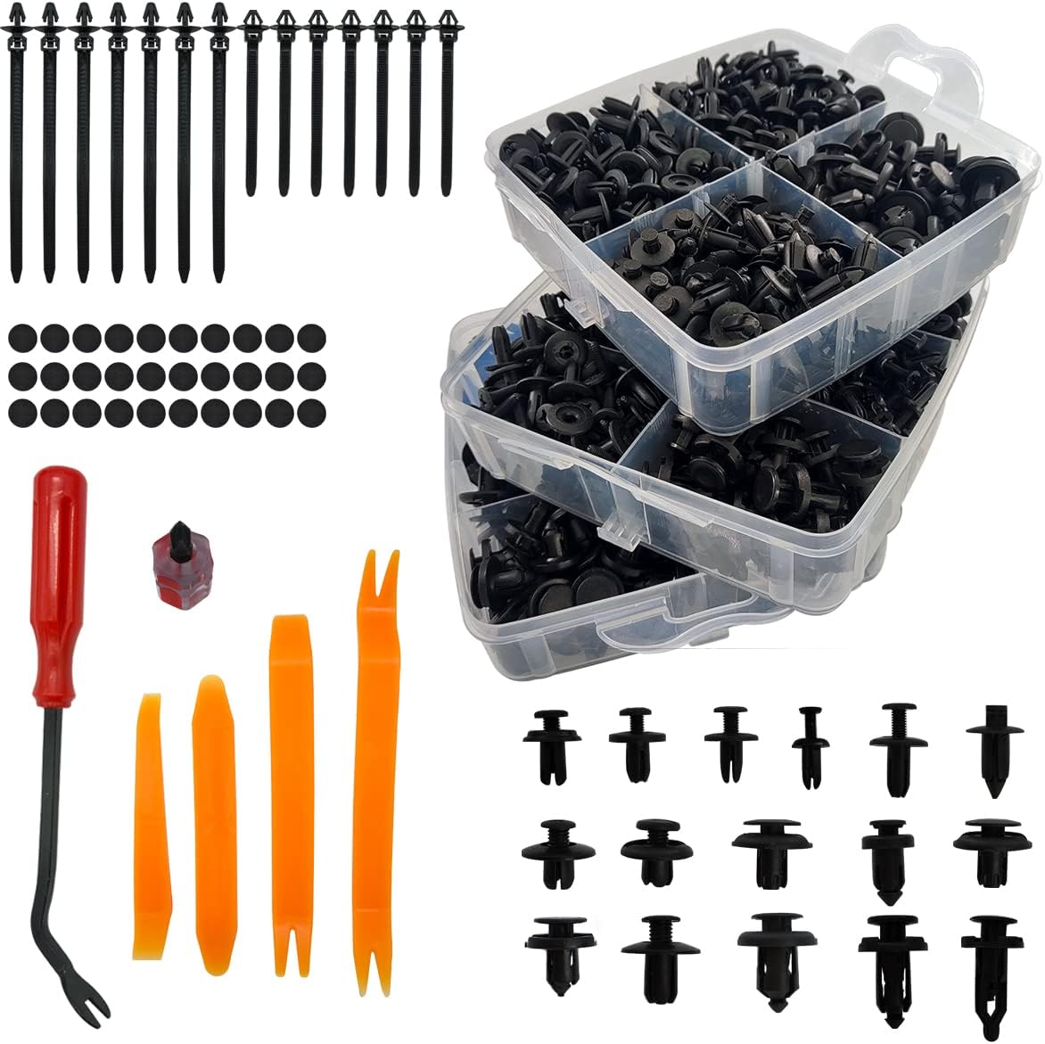 800 Pcs Car Retainer Clips Plastic Car Trim Clips Kit 16 Most Popular Sizes Car Door Bumper Fender Liner Sealing Strip Fixed Clips Fasteners Tools
